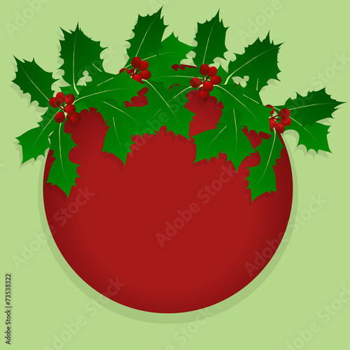 Christmas holly berry vintage holiday decoration illustration ba
