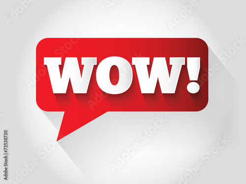 WOW Message bubble, promotional background, presentation poster