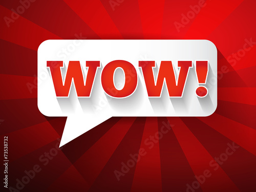 WOW Message bubble, promotional background, presentation poster