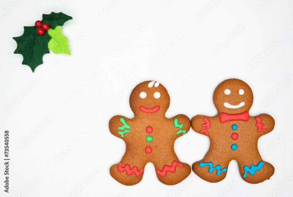 Gingerbread cookies on the white background Gingerbread cookies on the white background
