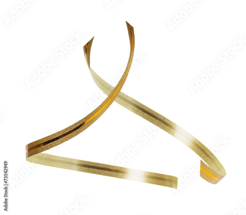 golden ribbon isolated on the white background