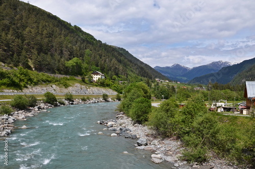 Swiss Alps-view on the river Inn in San Nicla