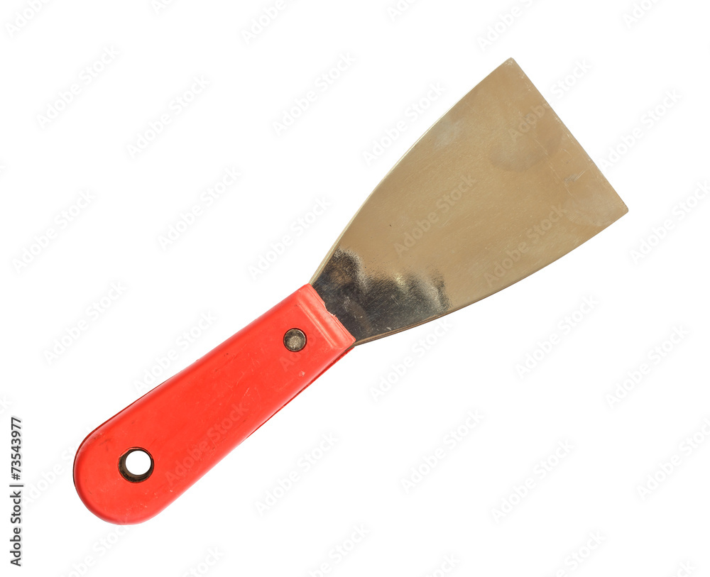 Metal paint scraper isolated on white background Metal paint scraper isolated on white background