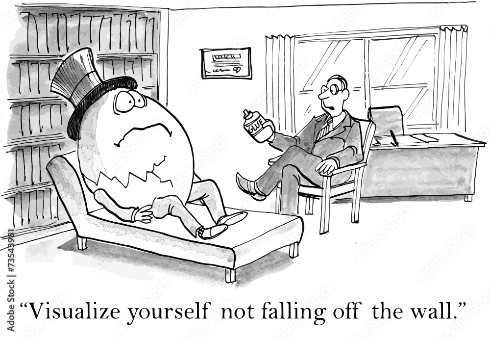 "Visualize yourself not falling off the wall." Stock Vector Adobe Stock