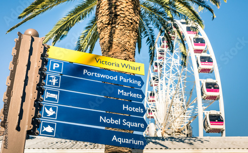 Urban sign at Victoria Wharf in Cape Town waterfront photo