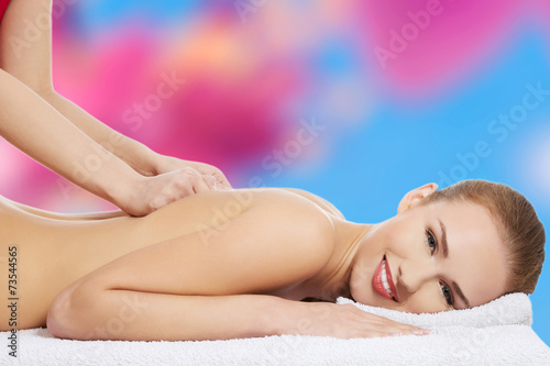 Woman during massage