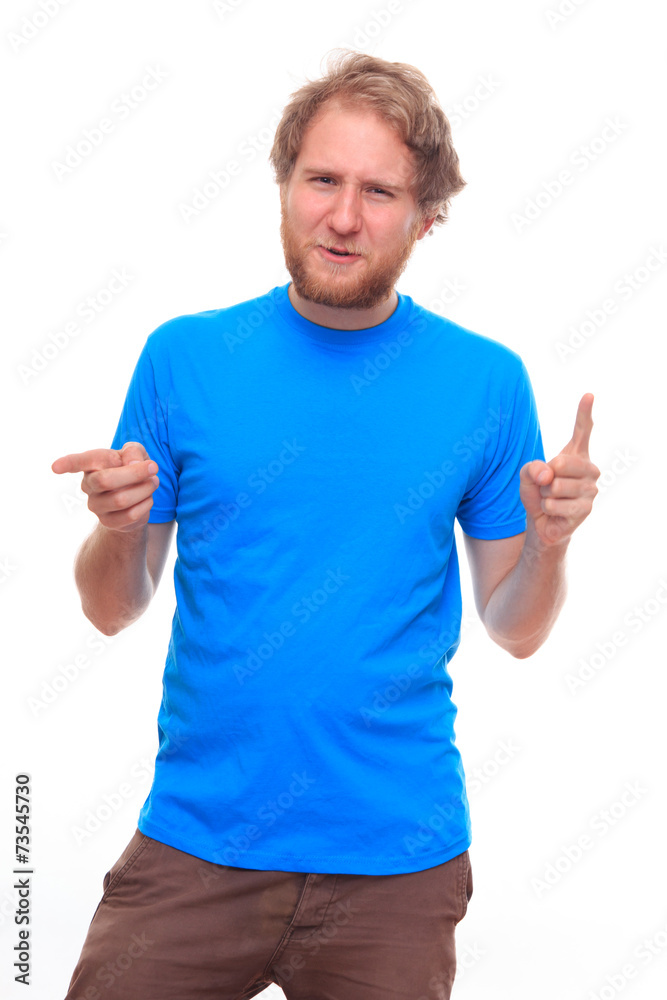 Man is fooling around and dancing Man is fooling around and dancing