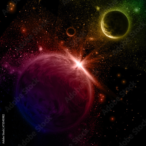 Fototapeta Naklejka Na Ścianę i Meble -  3D Space scene