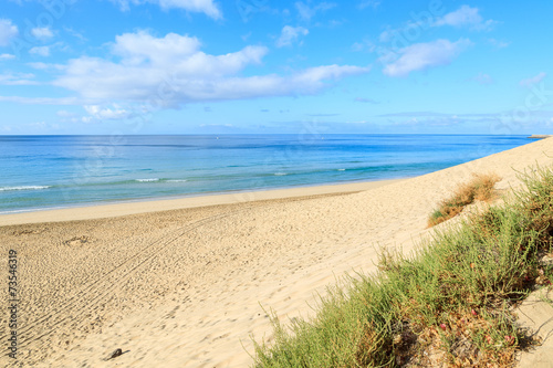 Morro Jable beach on coast of Fuerteventura island, Spain