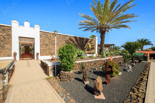 Canary style buildings in La Oliva village  Fuerteventura island