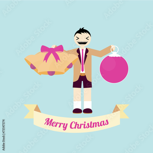 Christmas Illustration over color background