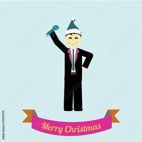 Christmas Illustration over color background