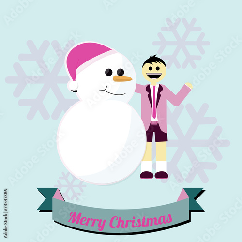 Christmas Illustration over color background