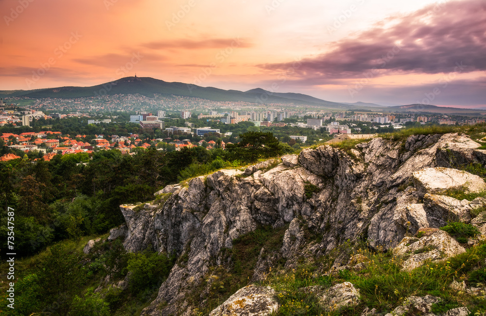 Sunset over a Village
