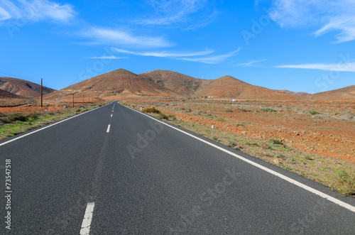 Scenic mountain road and volcano view, Tuineje, Fuerteventura