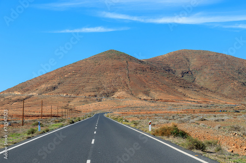 Scenic mountain road and volcano view, Tuineje, Fuerteventura