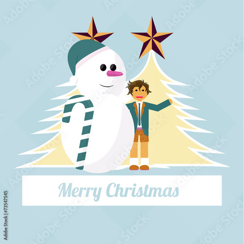 Christmas Illustration over color background
