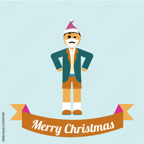 Christmas Illustration over color background