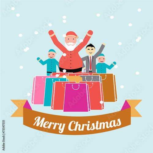 Christmas Illustration over color background