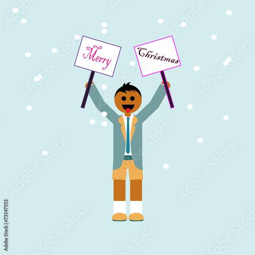 Christmas Illustration over color background