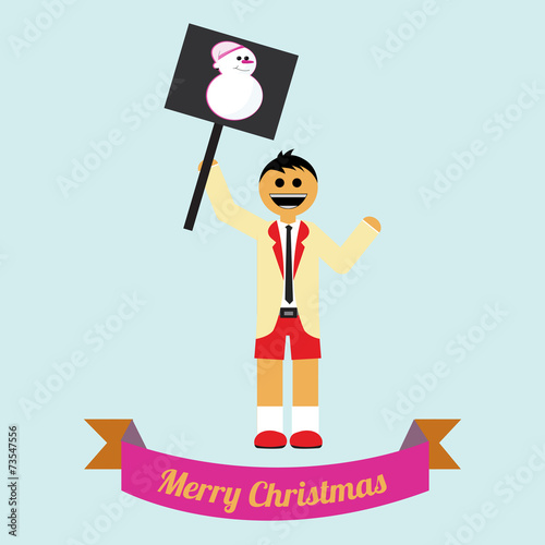 Christmas Illustration over color background