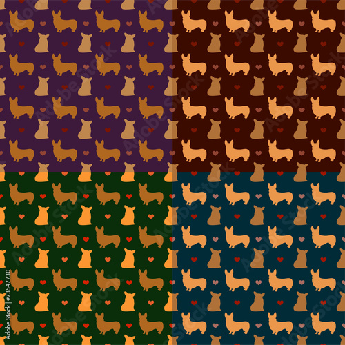 corgi dog seamless pattern vector background