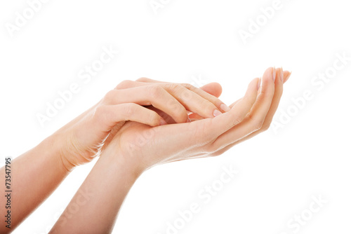 Close up on beautiful female hands