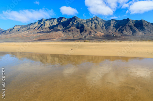 Cofete beach and mountains on Fuerteventura island, Spain