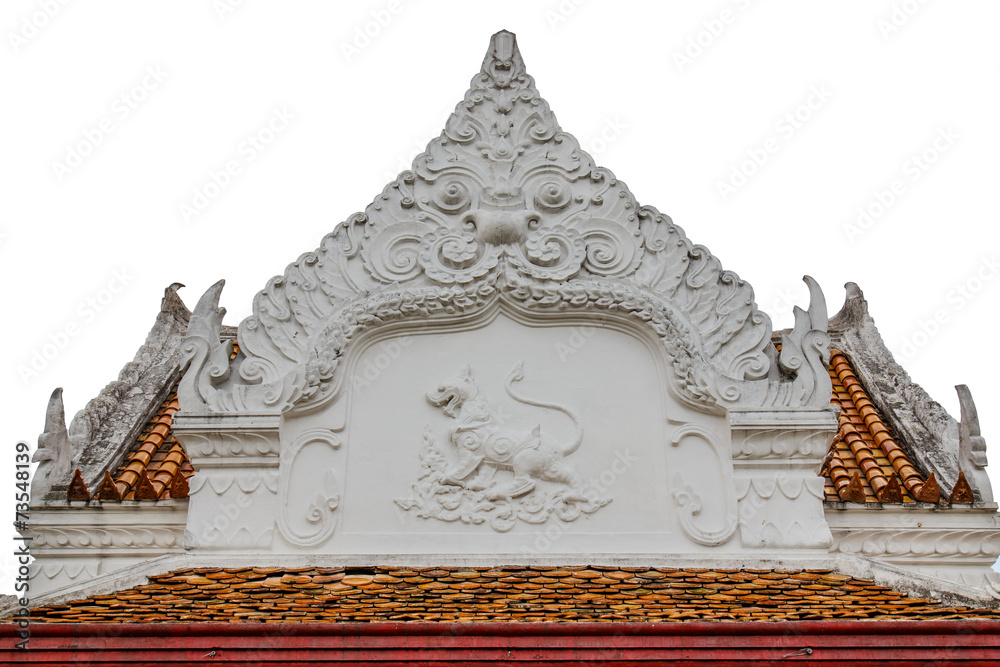 Traditional Thai style carving in temple