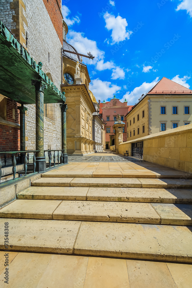 Wawel castle on beautiful sunny day in Krakow, Poland