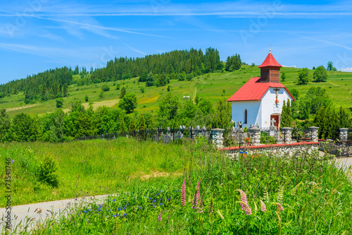 Church in summer landscape, Podhale, Tatry Mountains, Poland photo