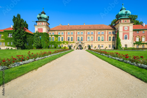 Beautiful Lancut castle on sunny summer day, Poland