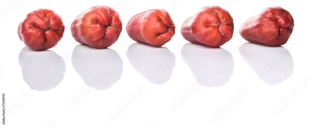 The exotic rose apple fruit over white background The exotic rose apple fruit over white background