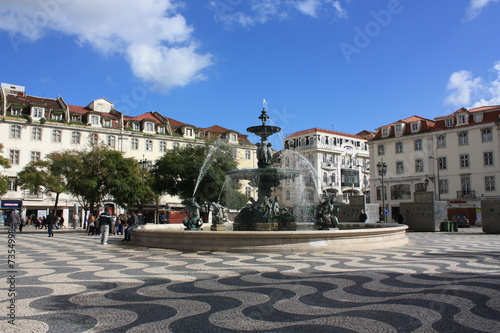Fontaine - Place Don Pedro IV, Lisbonne, Portugal