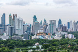 Modern city of Bangkok, Thailand and Suan Lum (Lumpini Park)
