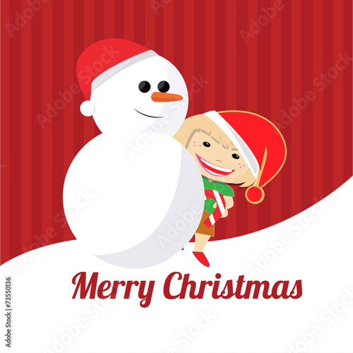 Christmas Illustration over color background