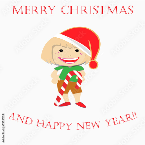 Christmas Illustration over color background