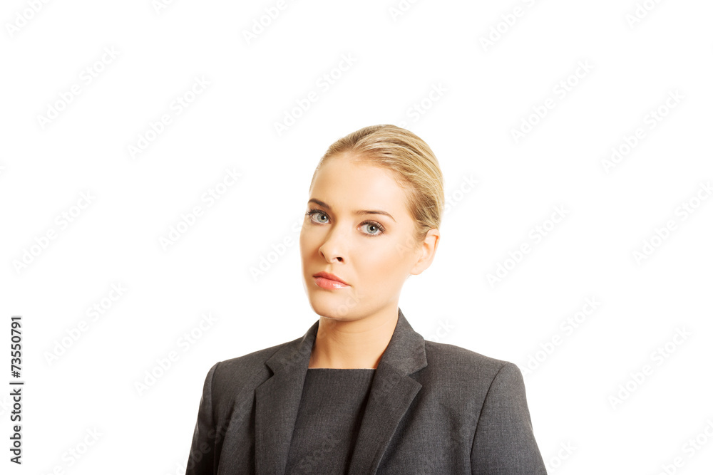 Businesswoman standing in confident pose Businesswoman standing in confident pose