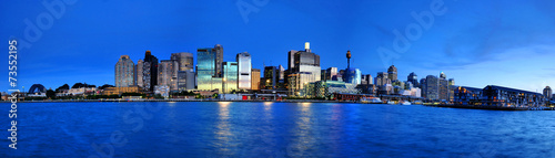 panorama evening time Sydney city