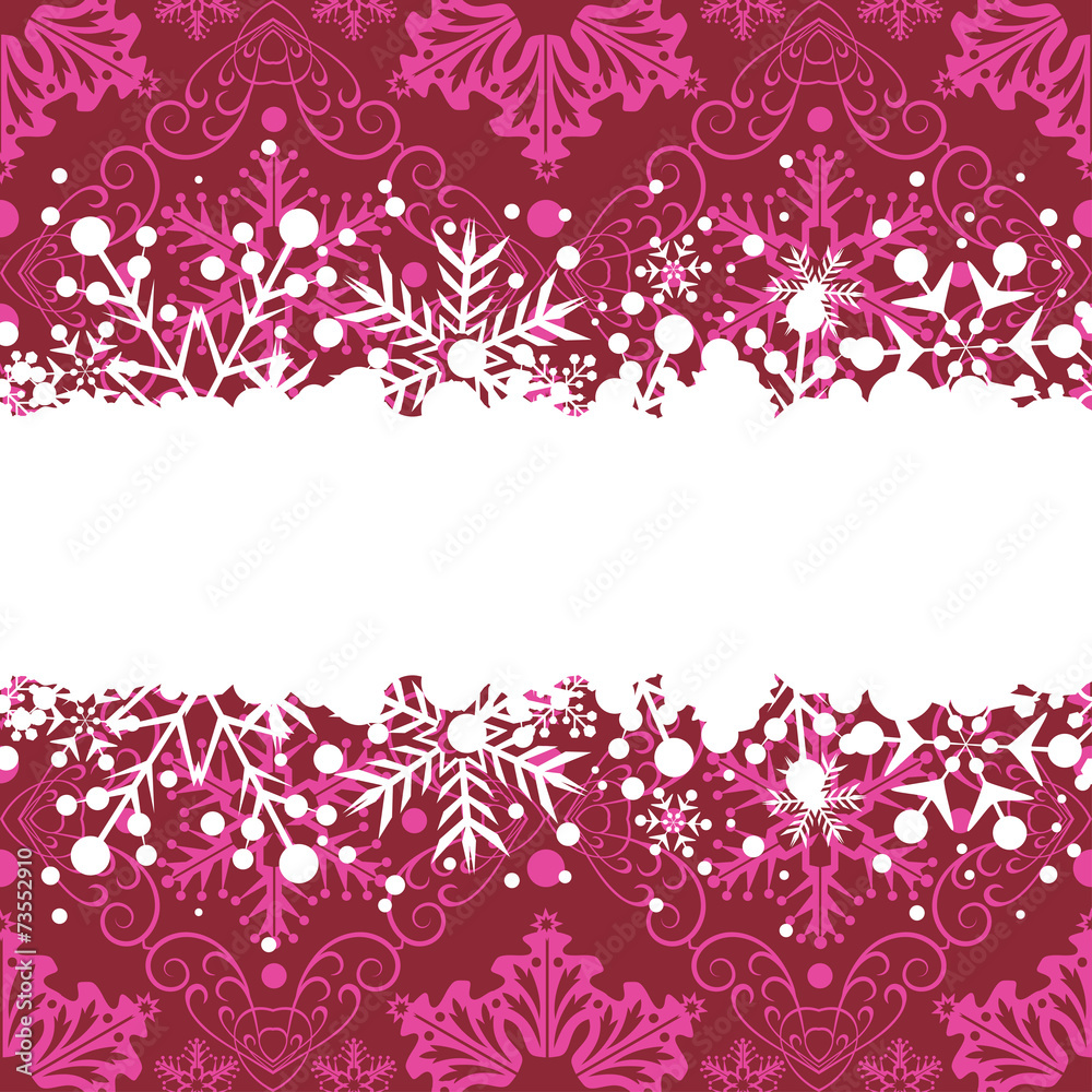 Christmas decoration frame. Snowflake Abstract Background.