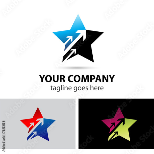 Star logo symbols with arrow