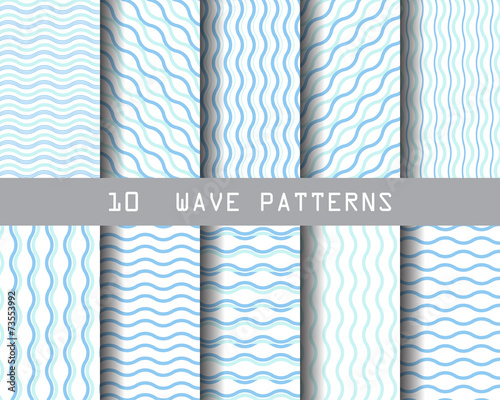 10 simple blue wave patterns