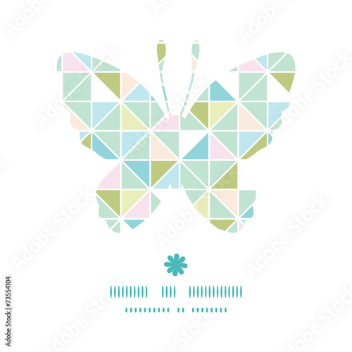 Canvas Print Vector colorful pastel triangle texture butterfly silhouette