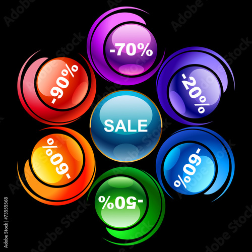 Colorful discount labels