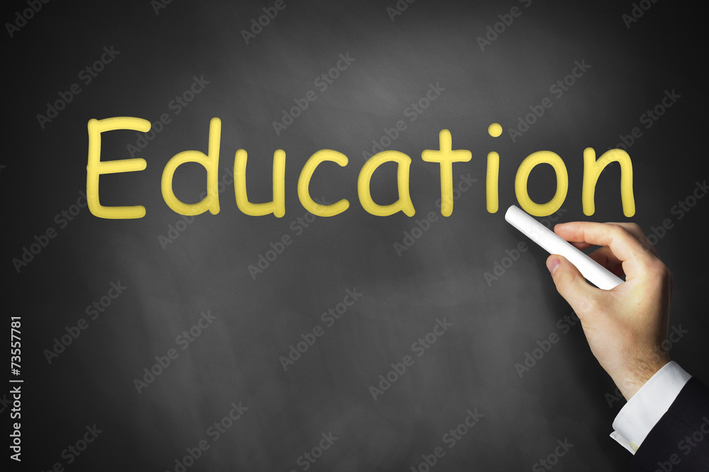 hand writing education on black chalkboard hand writing education on black chalkboard