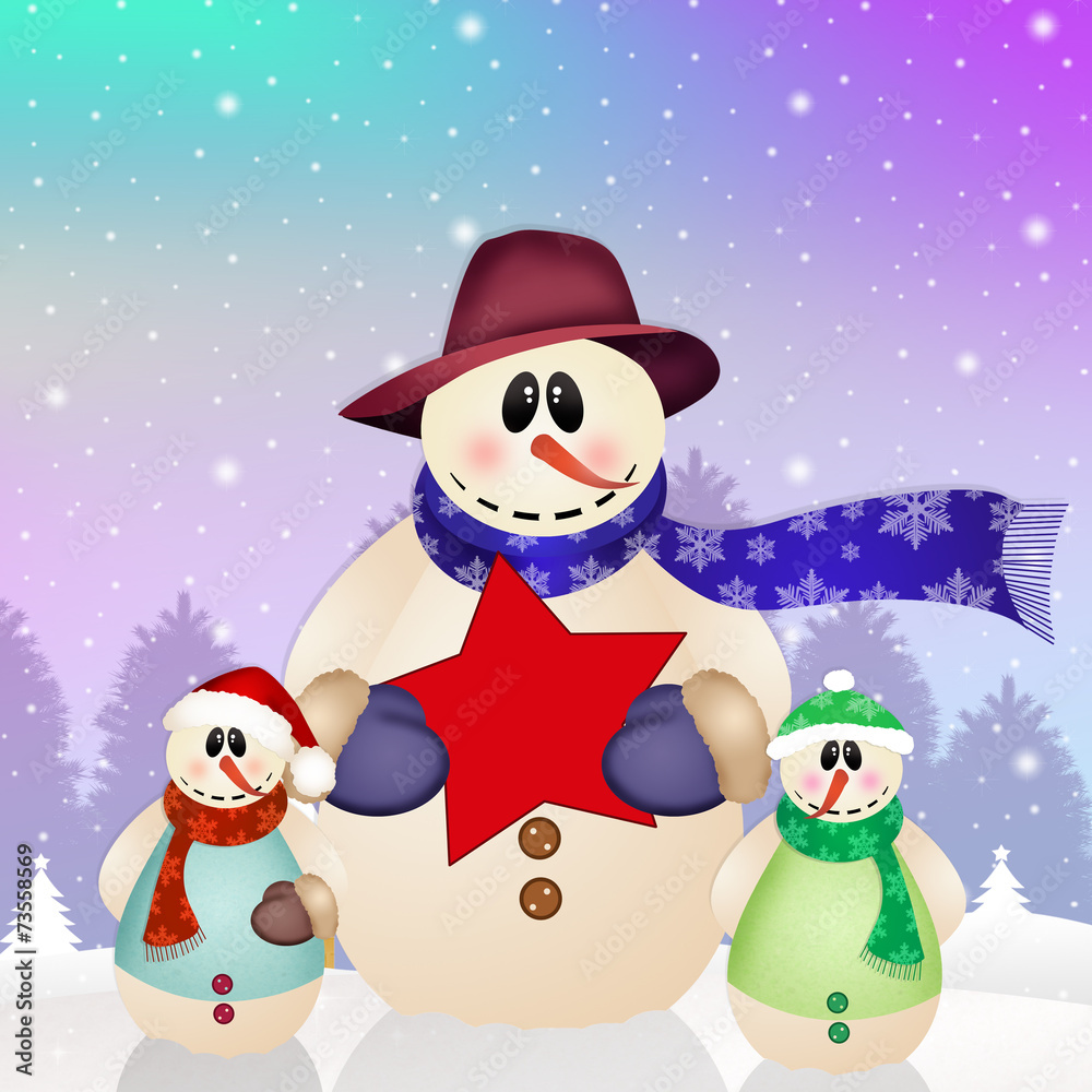 family of snowman