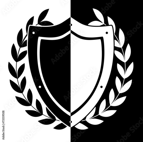 shield in the bay leaf monochrome