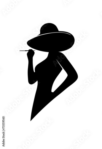 silhouette of the glamorous lady