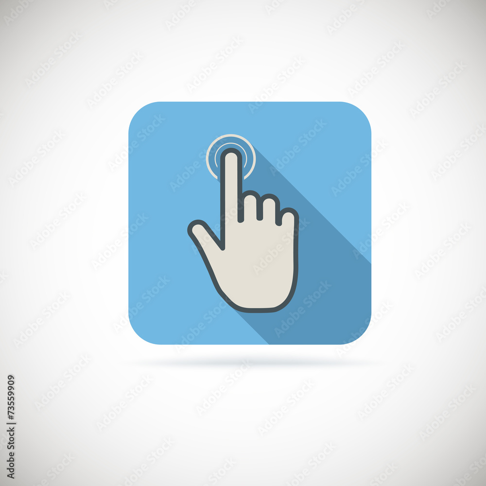 Flat hand icon pointer, touch Flat hand icon pointer, touch
