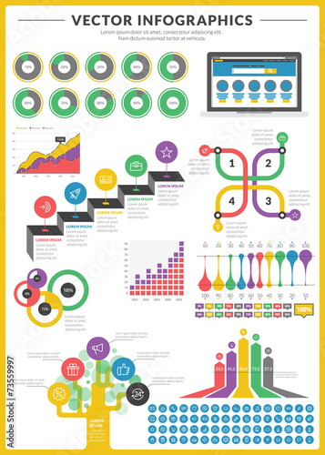 Big pack of data visualization vector infographics